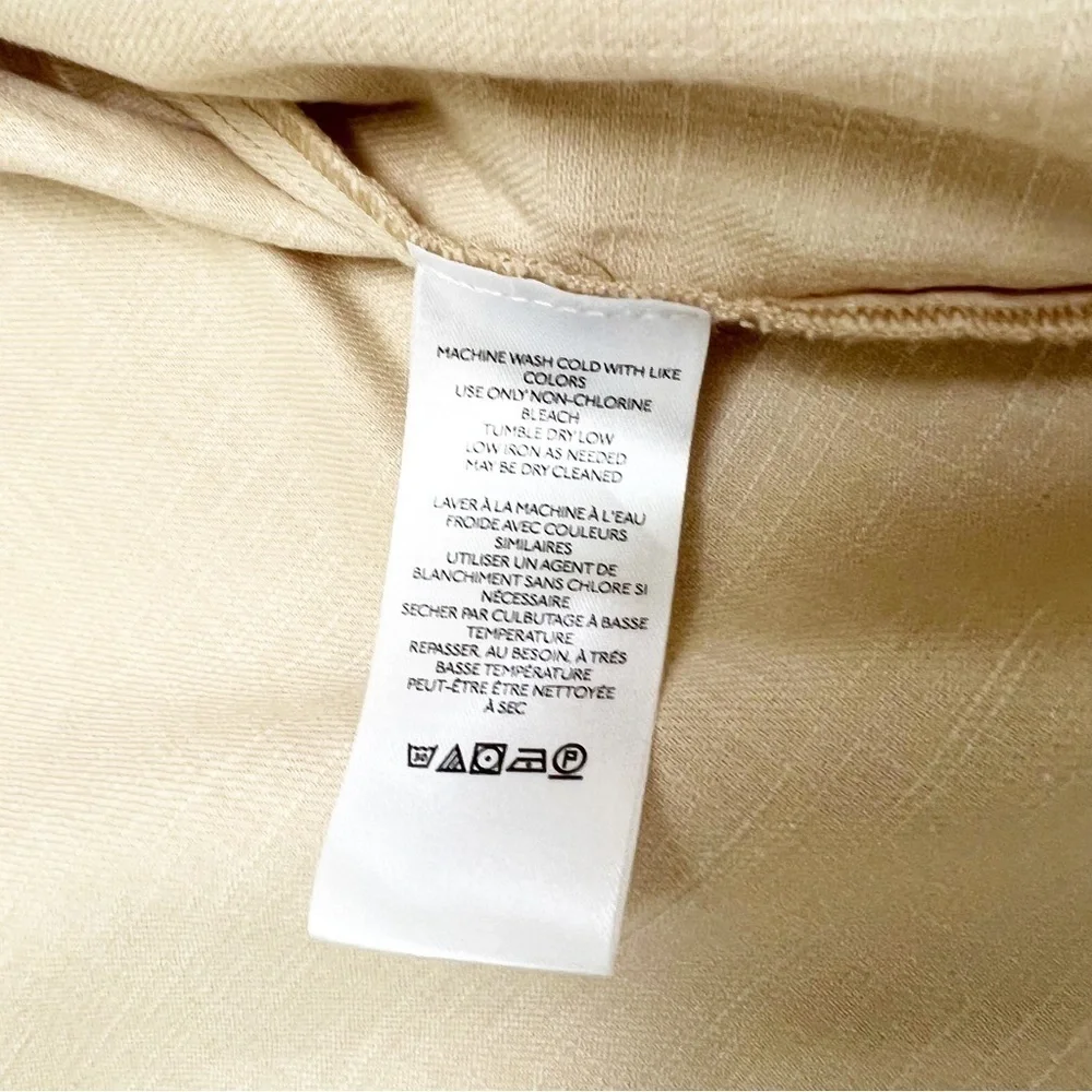 Anthropologie Pilcro Linen Blend Summer Blazer Large Cream Lagenlook Boho